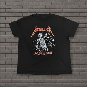 Metallica and Justice for All Black Short Sleeve T-Shirt in size 2XL